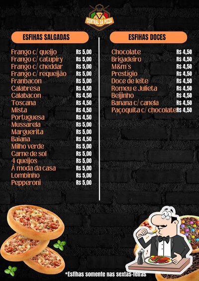 Comida em Central da pizza