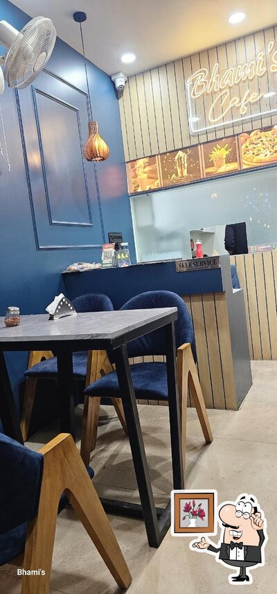 The interior of Bhami's cafe