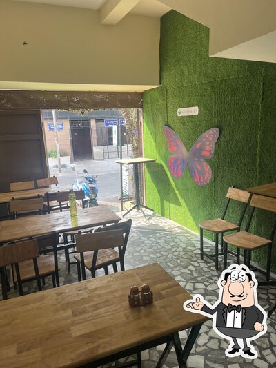 Take a seat at one of the tables at Herbata'tea