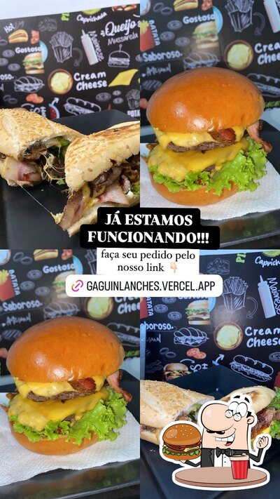 Gaguim lanches serve uma infinidade de opções para os amantes dos hambúrgueres