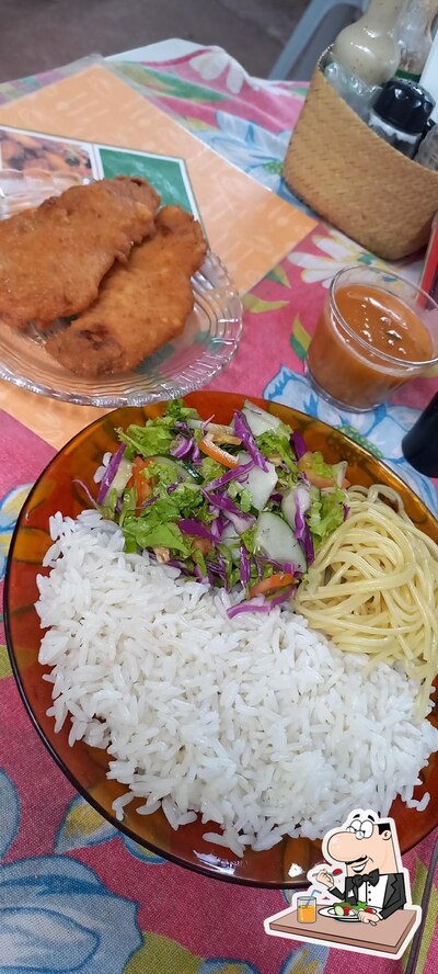 Comida em Restaurante Café com Drink
