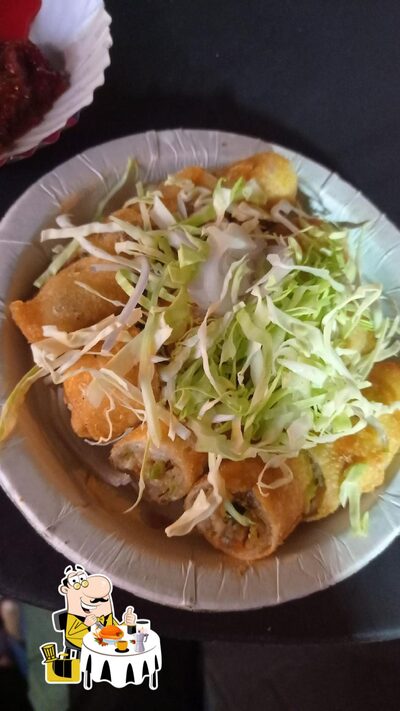 Food at momos and spring roll