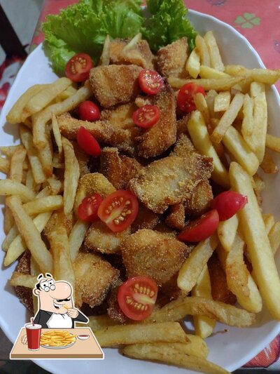 Você pode pedir batatas fritas como acompanhamento ou lanche