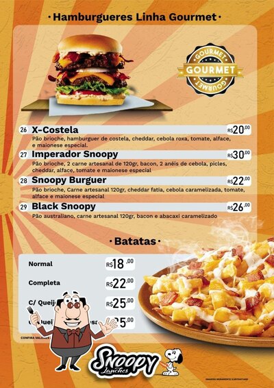 Comida em Snoopy Lanches