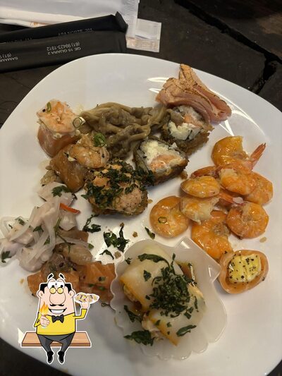 Sushi Gourmet Samambaia oferece uma gama de itens de frutos do mar