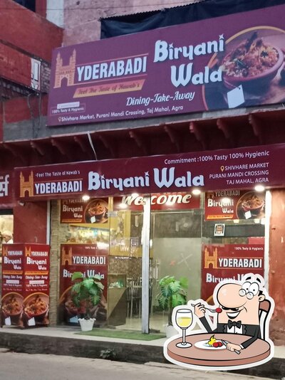 Food at Hyderabadi biryani wala