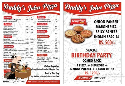 Meals at DADDY'S jhon pizza