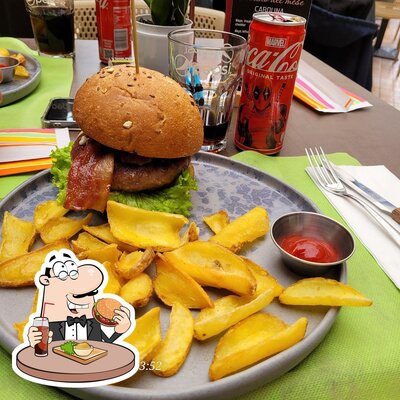 Concediti un bell'hamburger al ristorante HungryBull