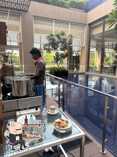 Take a seat at one of the tables at Bazaar Restaurant