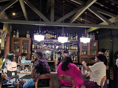 Take a seat at one of the tables at Grumps