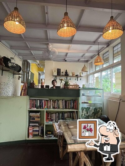 The interior of Asro Cafe & Silent Book Club Goa