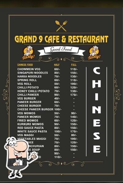 Take a seat at one of the tables at Grand 9 Cafe And Restaurant