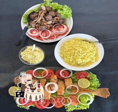 Platos en Pescador Badu Bar - Praia
