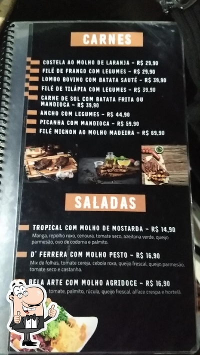 A publicidade mostra informações sobre o D' Ferrera pizza bar