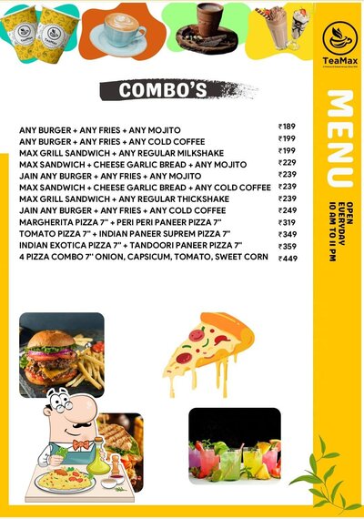 Meals at TeaMax Cafe
