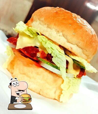 Taste one of the burgers available at Café Crunch