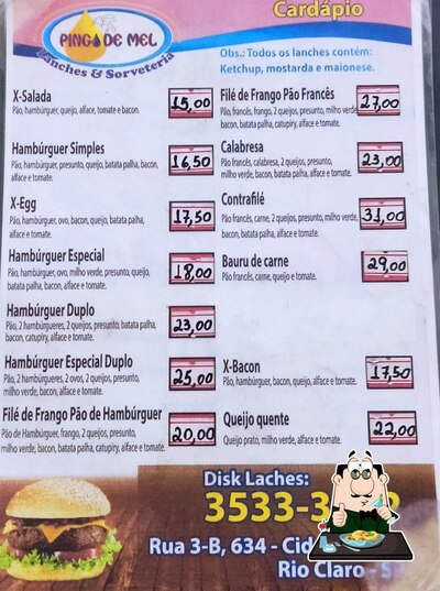 Comida em Pingo De Mel