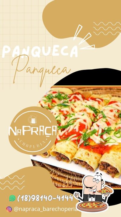 No Na Praça Choperia, você pode pedir pizza