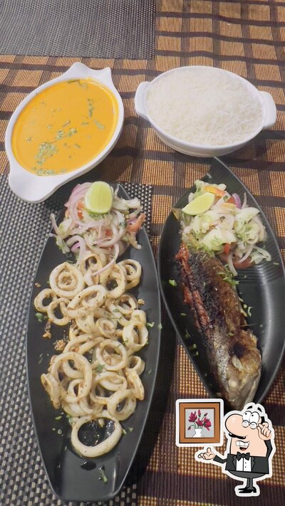Take a seat at one of the tables at Fish Town