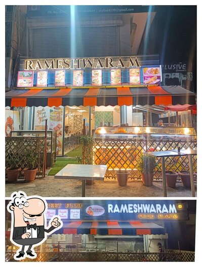 Take a seat at one of the tables at Rameshwaram Daana Paani
