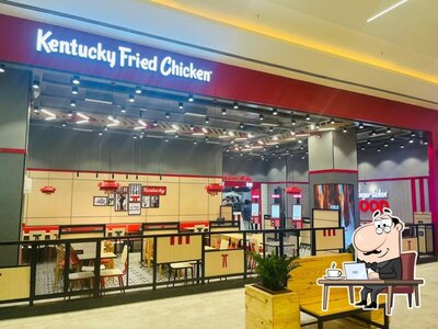 Take a seat at one of the tables at KFC