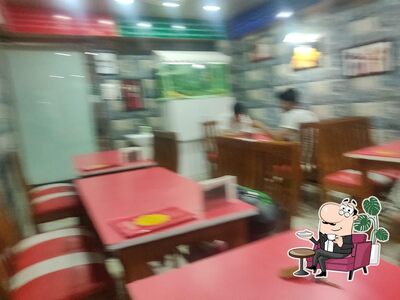 Take a seat at one of the tables at Kathi junction downtown