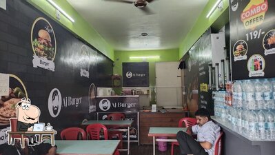 The interior of Aj Burger