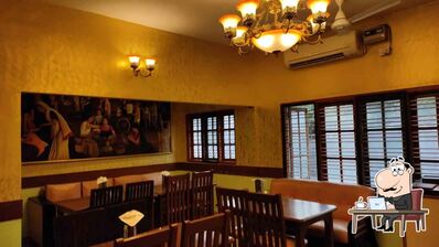 Take a seat at one of the tables at Lalita's Chat Ka Chaska