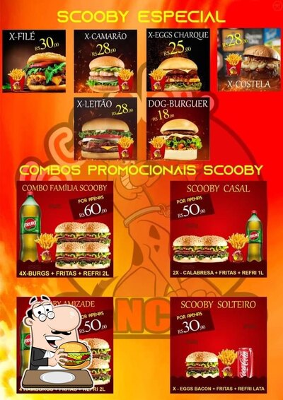 Experimente um hambúrguer no Scooby Lanches