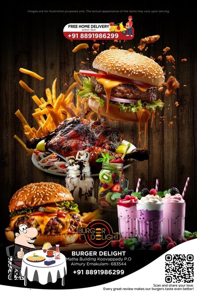 Try out one of the burgers served at Burger Delight