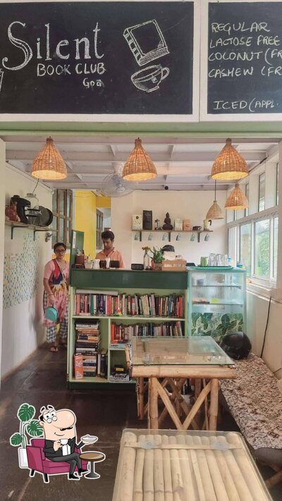 The interior of Asro Cafe & Silent Book Club Goa