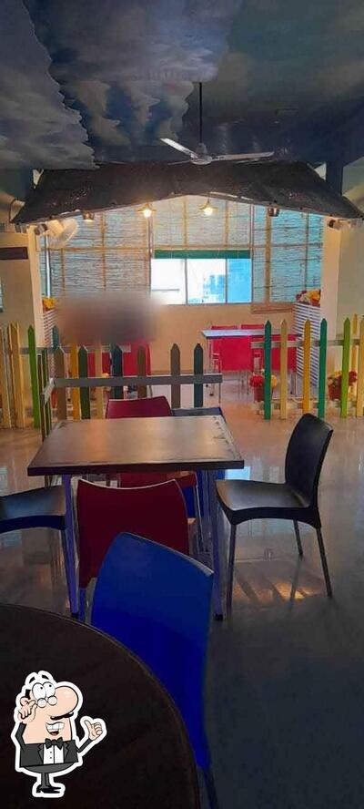 Take a seat at one of the tables at SR Food Court
