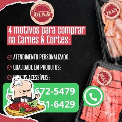 Há uma seleção de refeições para os amantes da carne