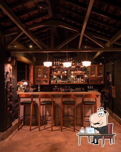 Take a seat at one of the tables at Grumps