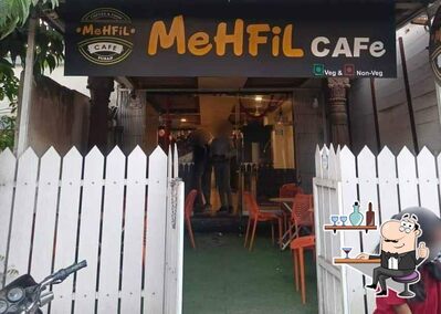 The interior of MEHFIL CAFE
