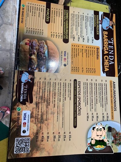 Comida em Tenda barriga cheia