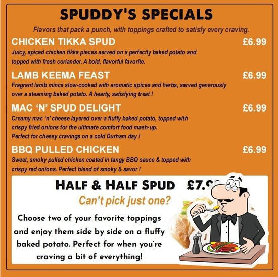 SPUDDIES, Durham - Restaurant menu, prices and reviews